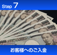 買取の流れ　ステップ７お客様へのご入金